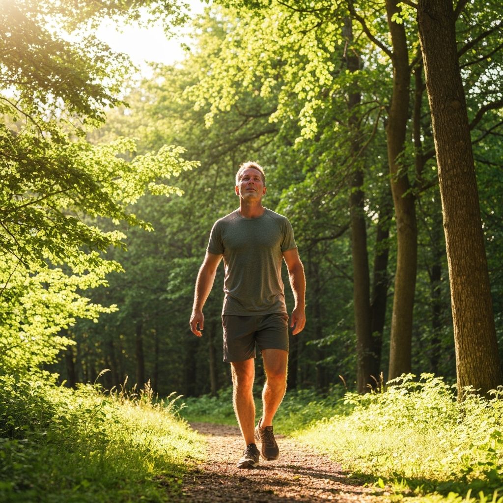 Man in sunlight outdoors